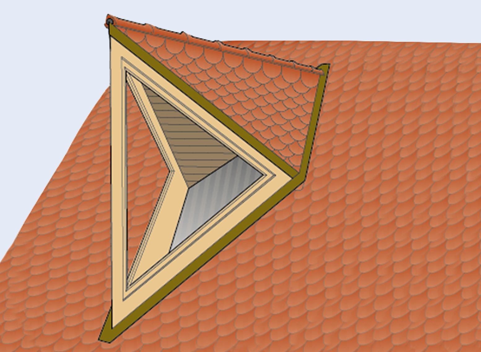 Konstruktionszeichnung Dreiecksgaube